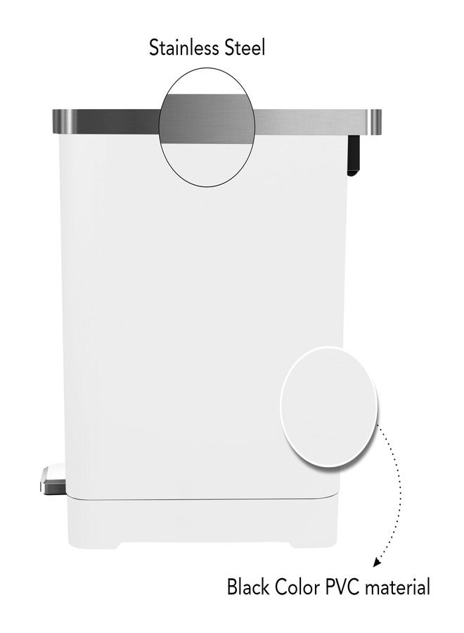 Obsessions EKO 10L Plastic Step Bin with Pedal, Waste Storage Trash Can, White - Image 4